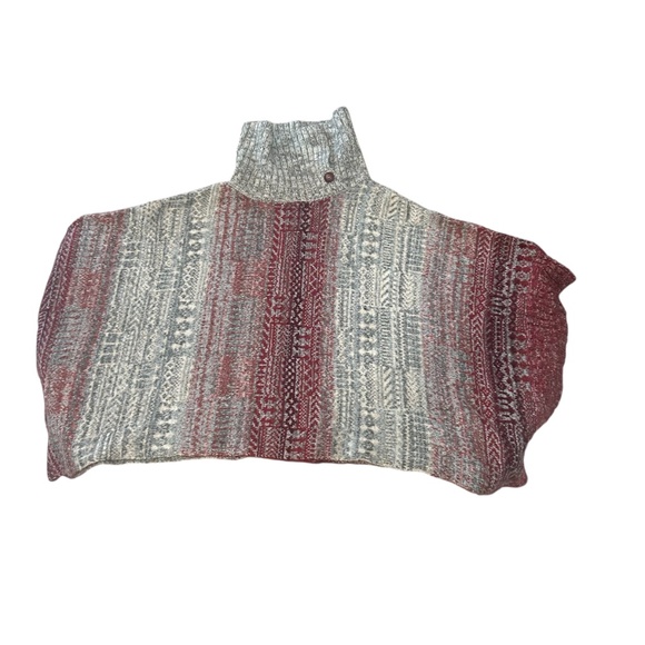 Free People Willow Poncho Sweater Pullover Multicolor Alpaca Blend Size XS - Picture 11 of 11